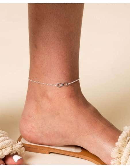 Tobillera para Mujer con infinito - Plata de ley
