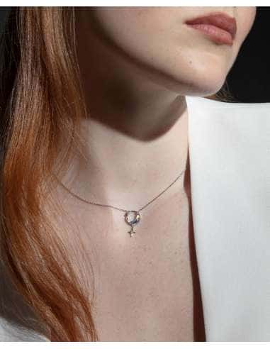 Collar para Mujer de Plata con Colgante de...