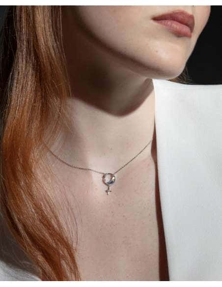 Collar para Mujer de Plata con Colgante de Luna, Estrellas y Circonitas - Viceroy 13225C000-30