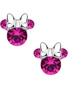 Pendientes para Niña Minnie Mouse Rosa con Cristales de plata de ley - Disney AG0027P