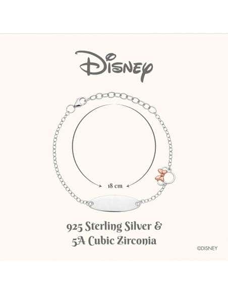 Pulsera esclava para Niña de Plata con Lazo Minnie en Oro Rosa - Disney AG0006B1