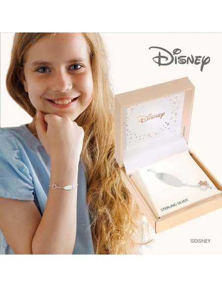 Pulsera esclava para Niña de Plata con Lazo Minnie en Oro Rosa - Disney AG0006B1