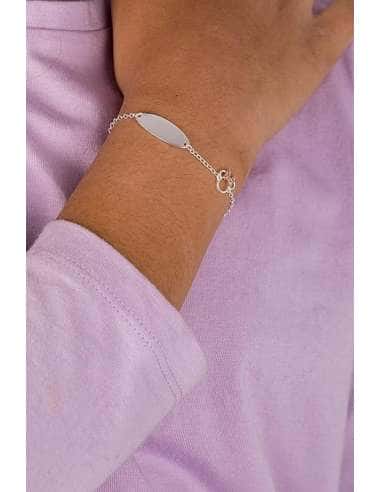 Pulsera esclava para Niña de Plata con Lazo...