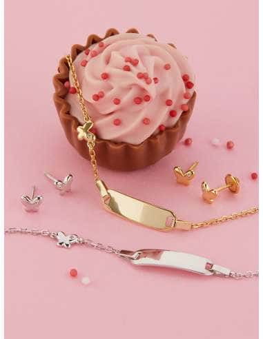 Pulsera esclava para Niña de Plata dorada con...