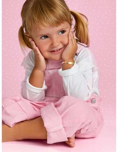 Pulsera esclava para Niña de Plata con Perlas y...