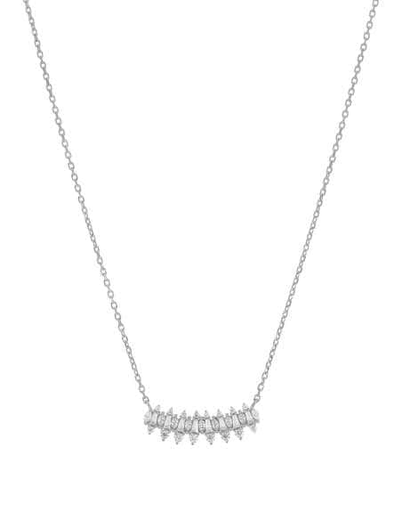 Collar para Mujer de Plata Wish circonitas Blancas con talla trapecio, redonda y navet - Marea D03207/AS
