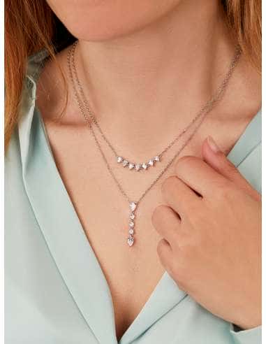 Collar para Mujer de Plata con una cascada de...
