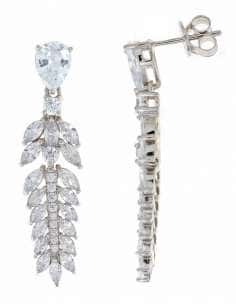 Pendientes para Mujer Wedding Plata Rodinada con Circonitas en Espiga - Salvatore 112A0282