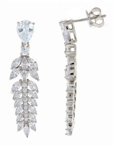 Pendientes para Mujer Wedding Plata Rodinada con Circonitas en Espiga - Salvatore 112A0282