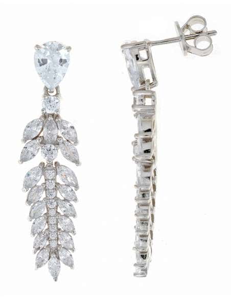 Pendientes para Mujer Wedding Plata Rodinada con Circonitas en Espiga - Salvatore 112A0282