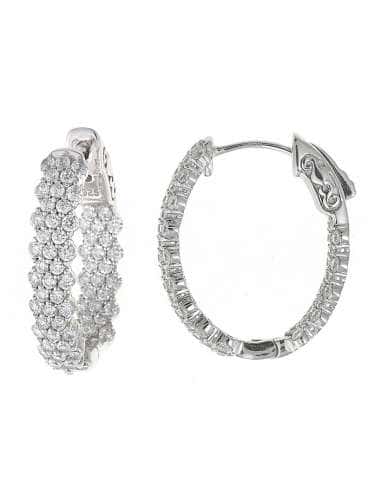 Pendientes para Mujer Ovalados en Plata de Ley...