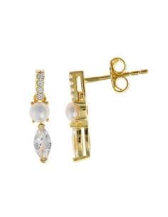 Pendientes para Mujer colgantes en plata chapado oro 18K...