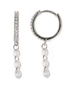Pendientes para Mujer Aros de Plata de Ley Baño Rodio con Colgante de Circonitas - Salvatore 213A0565