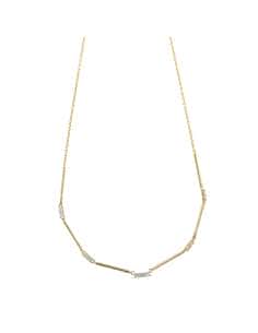 Collar para Mujer Barras y Circonitas chapado de oro -...