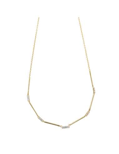 Collar para Mujer Barras y Circonitas chapado...