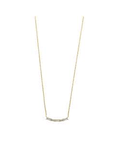 Collar para Mujer Plata de ley chapada en oro Barra con Circonitas - Salvatore 272C0001
