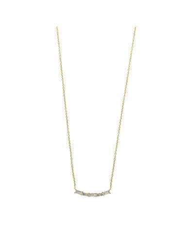 Collar para Mujer Plata de ley chapada en oro Barra con Circonitas - Salvatore 272C0001