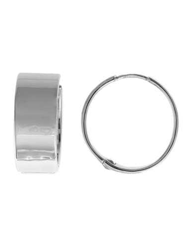 Pendientes para Mujer Anchos Lisos en Plata...