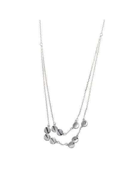 Collar para Mujer Plata de ley con chapitas alabeadas y redondas - Salvatore 268C0002