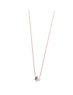 Collar para Mujer colgante formado por una perla, una circonita con una marquesa de color rosa - Salvatore 272C0003