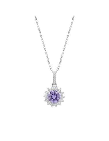 Collar para Mujer de plata Colgante Amatista con cerco de circonitas - Lotus LP3791-1/2