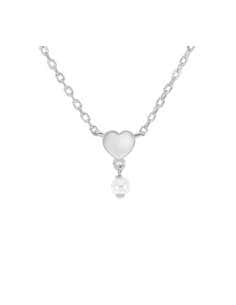 Collar para Mujer de Plata Corazón con perla - Marea...