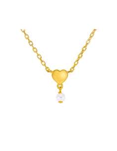 Collar para Mujer de Plata chapada en oro Corazón con...