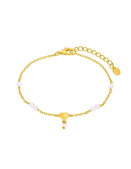 Pulsera para Mujer Multi-Perlas y Corazón en Plata de Ley y Baño de Oro 18 K - Marea D02903/AM