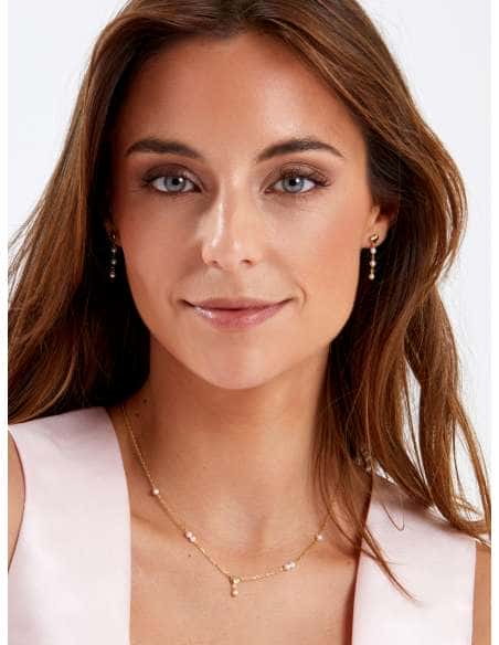 Pendientes para Mujer Pendientes Corazón Multiperla plata chapada en Oro - Marea D02901/AS