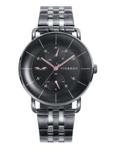 Reloj para Hombre Acero Negro con Esfera Multifunción y Detalles Rosados - Viceroy 42383-16