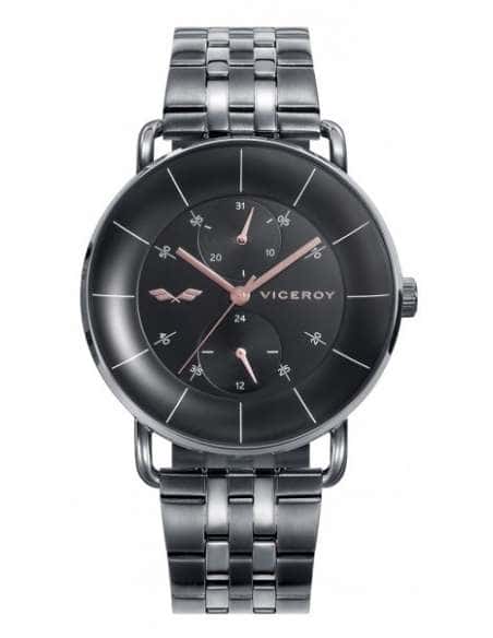 Reloj para Hombre Acero Negro con Esfera Multifunción y Detalles Rosados - Viceroy 42383-16