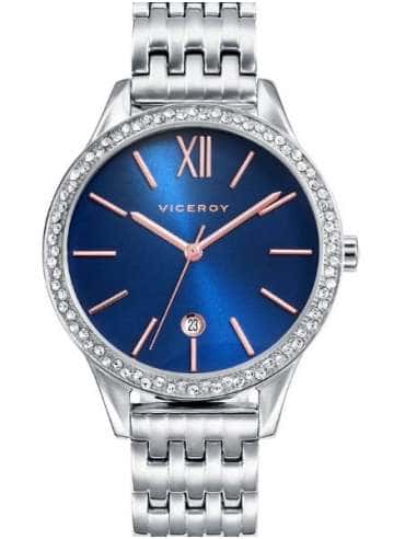 Reloj para Mujer de Acero con Esfera Azul y Bisel con Circonitas - Viceroy 471102-33