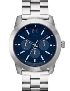 Reloj para Hombre Cronógrafo en Acero Plateado con Esfera Azul - Mark Maddox HM0101-37