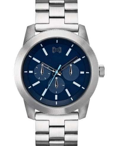 Reloj para Hombre Cronógrafo en Acero Plateado con Esfera Azul - Mark Maddox HM0101-37