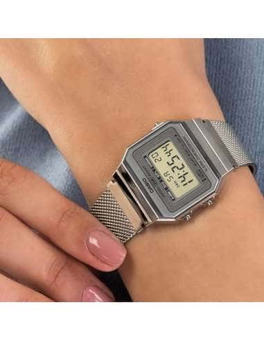 Reloj Unisex Vintage Gris- Casio A700WEM-7AEF