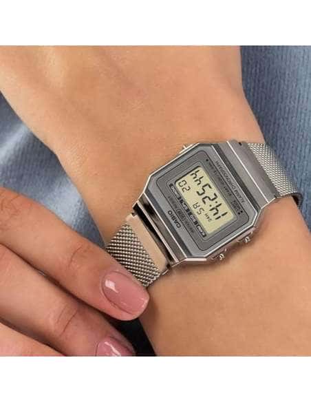 Reloj Unisex Vintage Gris- Casio A700WEM-7AEF