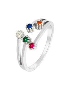 Anillo para Mujer Abierto de Plata con Circonitas de Colores - Marea D02206/AL16
