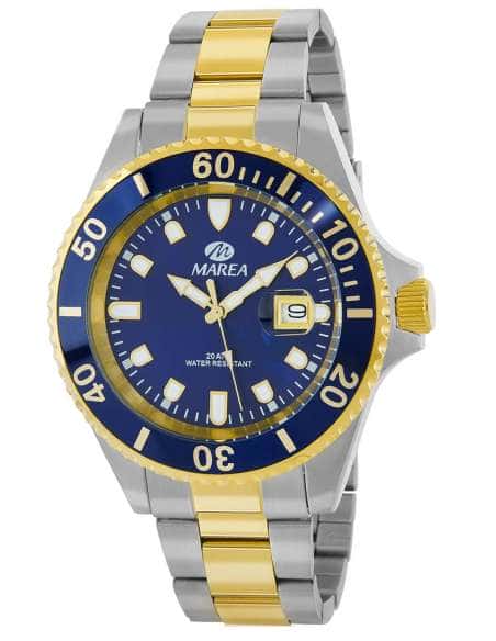 Reloj para Hombre Acero Bicolor Plata y Dorado con Esfera Azul - Marea B36094/19