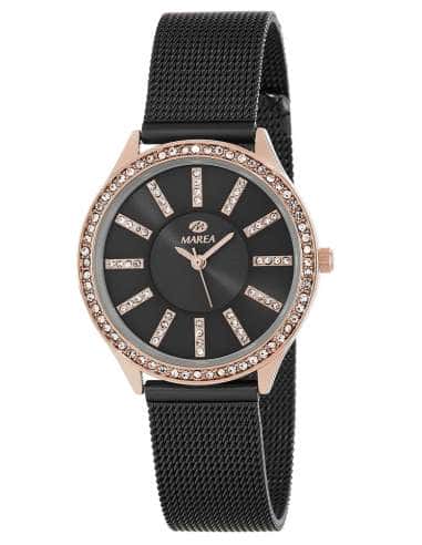 Reloj para Mujer Negro y Oro Rosa con Circonitas - Marea B41276/3