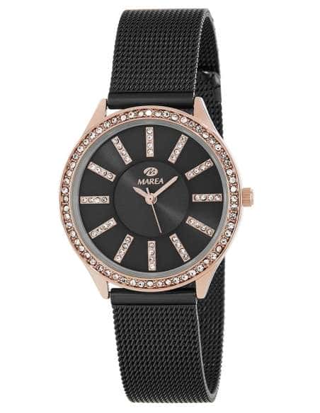 Reloj para Mujer Negro y Oro Rosa con Circonitas - Marea B41276/3