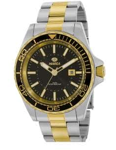 Reloj para Hombre Bicolor en Acero con Esfera Negra y Bisel Dorado - Marea B36181/4