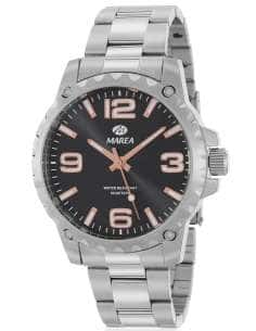 Reloj para Hombre de Acero con Esfera Negra y Detalles en Rosa - Marea B36171/5