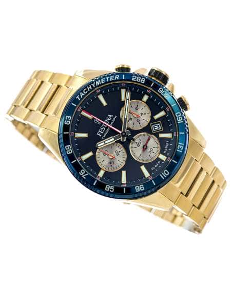 Reloj para Hombre Cronógrafo con Esfera Azul e Índices Dorados y Rojos - Festina F20634/2