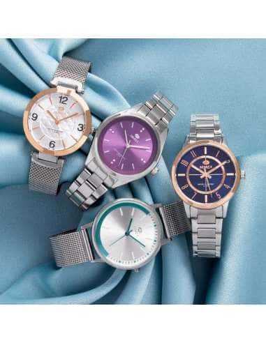 Reloj para Mujer de Acero Plateado con Esfera...