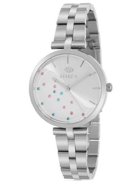 Reloj para Mujer Marea de acero Plateado con Cristales Rosa y Azul - Marea B54223/1