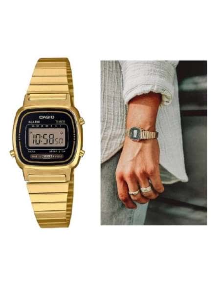 Reloj Unisex colección Vintage Dorado y Negro  - Casio LA670WEGA-1EF