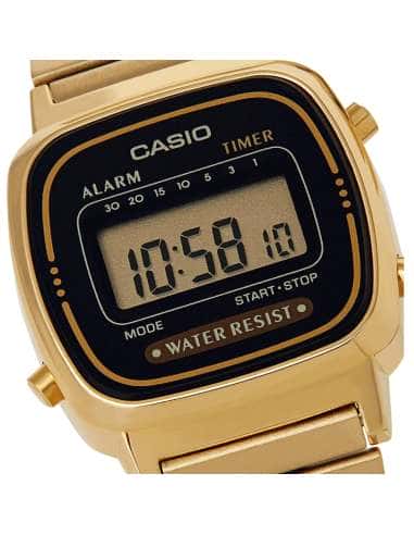 Reloj Unisex colección Vintage Dorado y Negro  - Casio LA670WEGA-1EF
