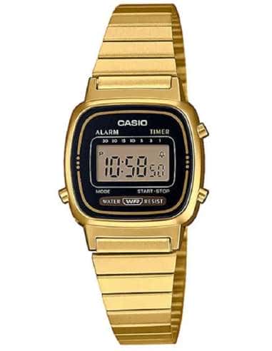 Reloj Unisex colección Vintage Dorado y Negro  - Casio LA670WEGA-1EF