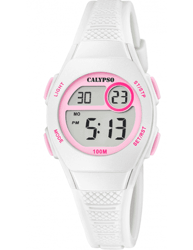 Reloj para Niña Digital Blanco y Rosa 100M - Calypso K5831/1