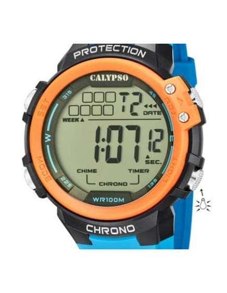 Reloj para Hombre Digital Deportivo Azul y Naranja 100M - Calypso K5817/2